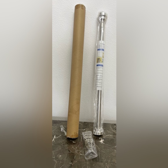 New! Tension Shower Curtain Rod - Never Rust Non-Slip Adjustable Closet Rod, Chr - Picture 14 of 14